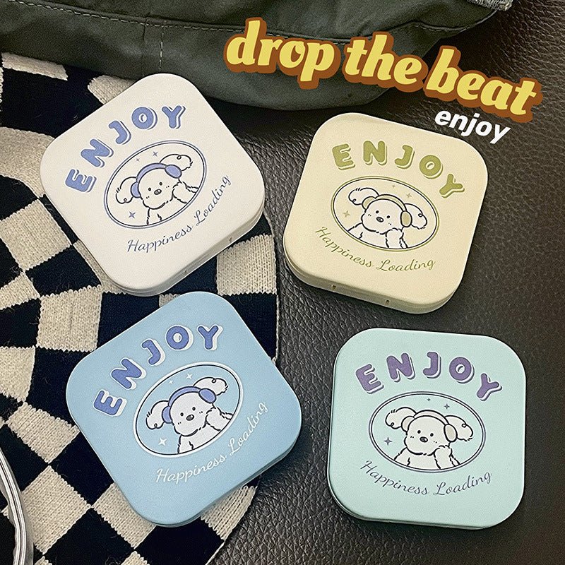 Trendy Cool Headset Puppy Colored Contact Lens Case - BEAUEYE (UK) Main image