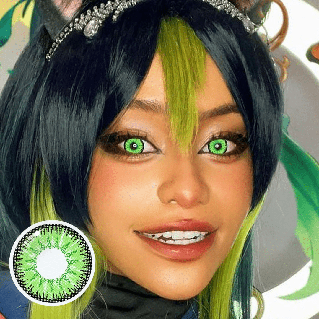 Vega Bright Forest Green Prescription Coloured Contact Lenses Secondary image