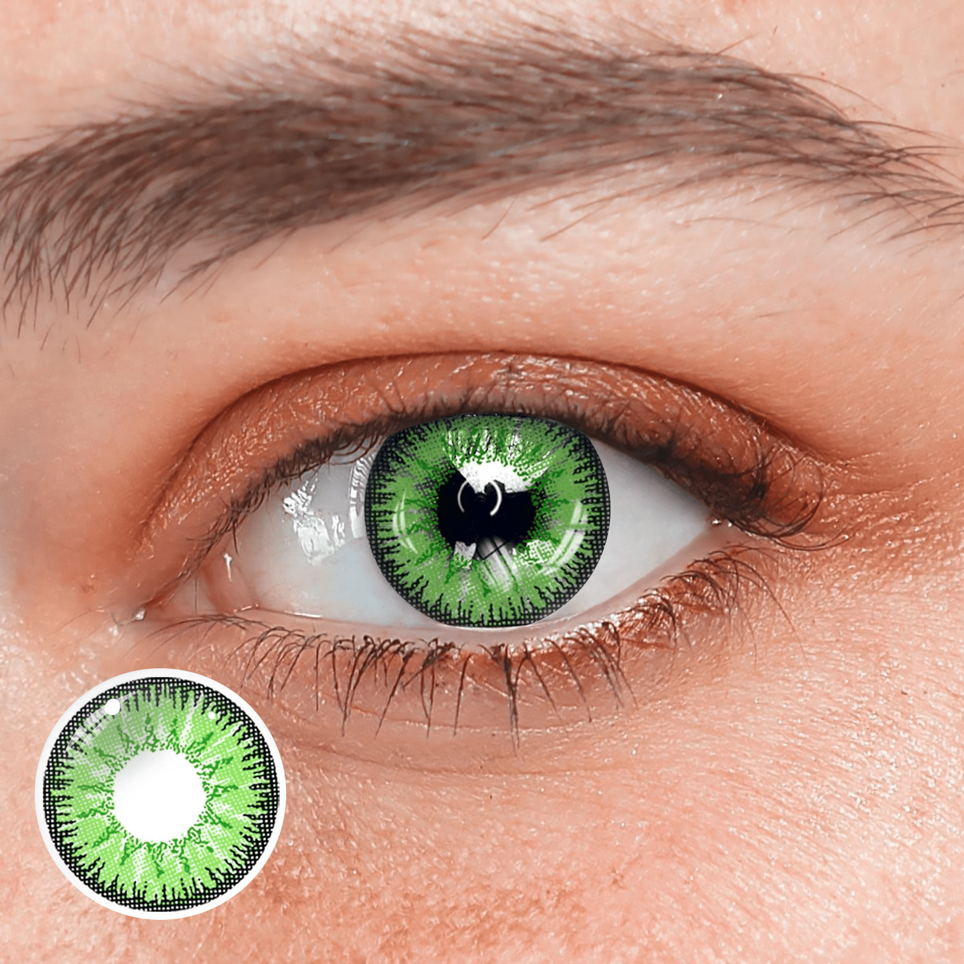 Vega Bright Forest Green Prescription Coloured Contact Lenses - BEAUEYE (UK) Main image