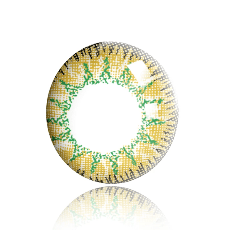 Vega Gold Yellow Prescription Coloured Contact Lenses Secondary image