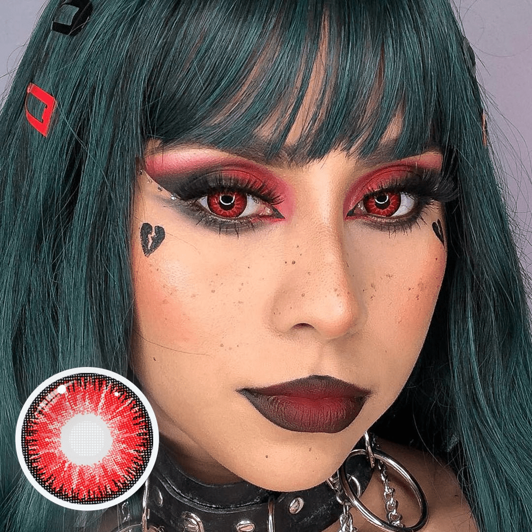 Vega Red Coloured Contact Lenses Secondary image