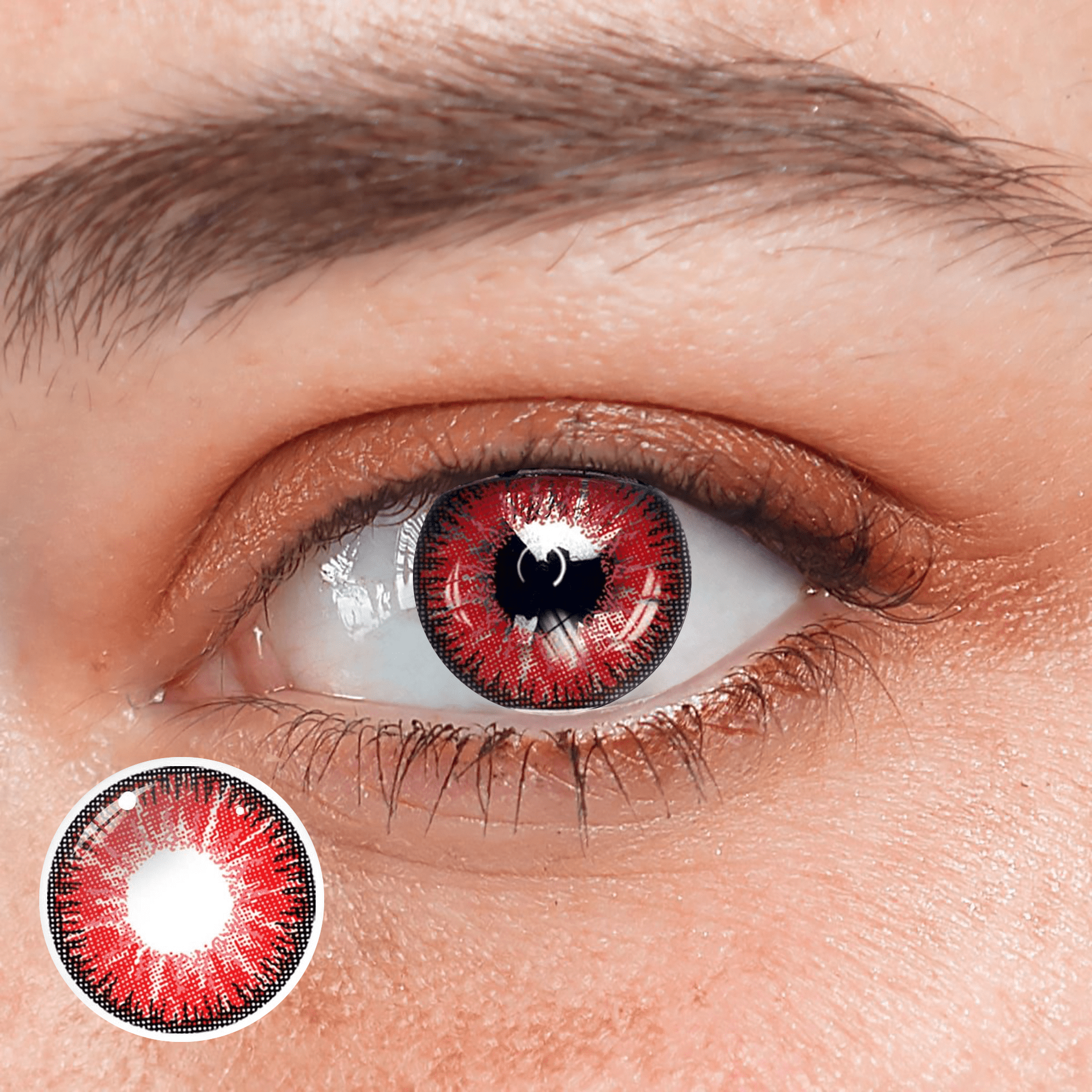 Vega Red Prescription Coloured Contact Lenses - BEAUEYE (UK) Main image