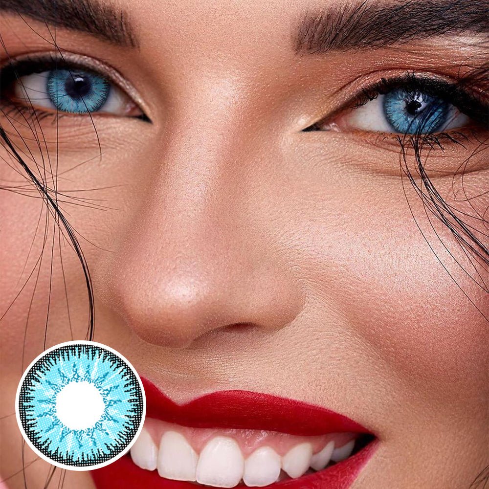 Vega tricolor Blue Prescription Coloured Contact Lenses Secondary image
