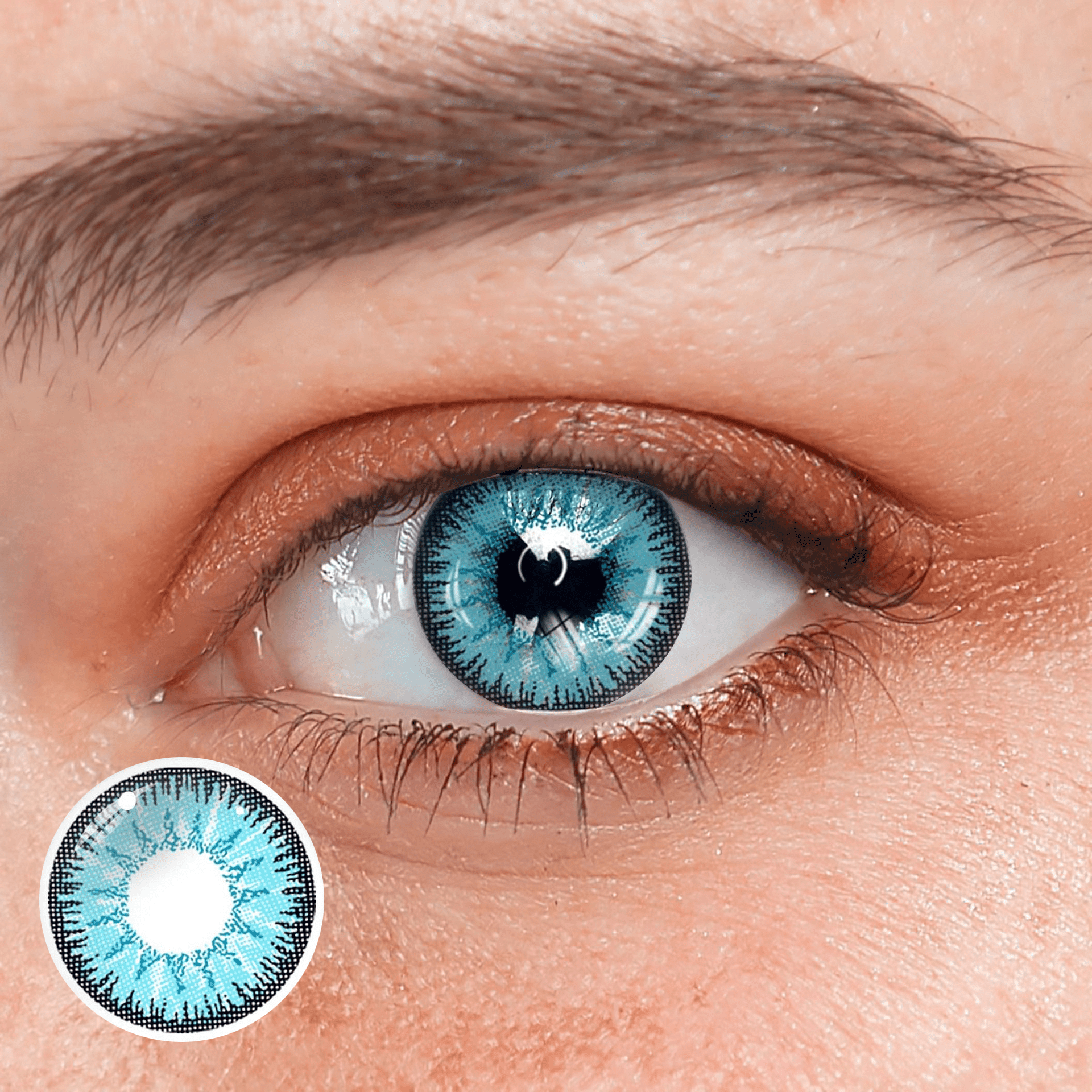 Vega tricolor Blue Prescription Coloured Contact Lenses - BEAUEYE (UK) Main image