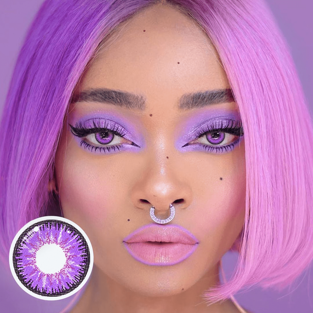 Vega Violet Purple Prescription Coloured Contact Lenses Secondary image